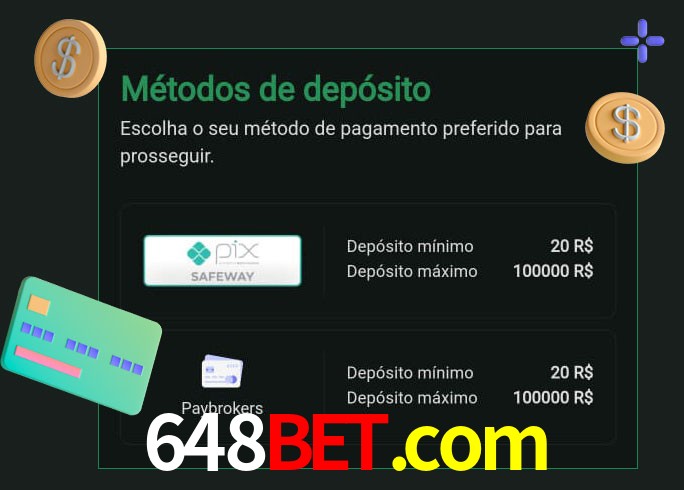 O cassino 648bet.com oferece uma grande variedade de métodos de pagamento